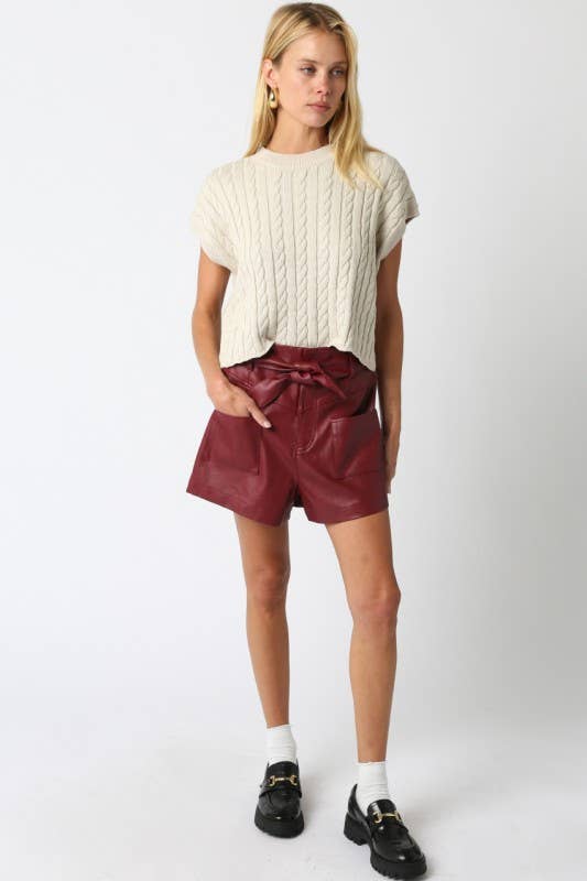 Alina Sweater Vest Top: Burgundy / Contemporary / L