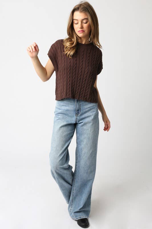 Alina Sweater Vest Top: Burgundy / Contemporary / M