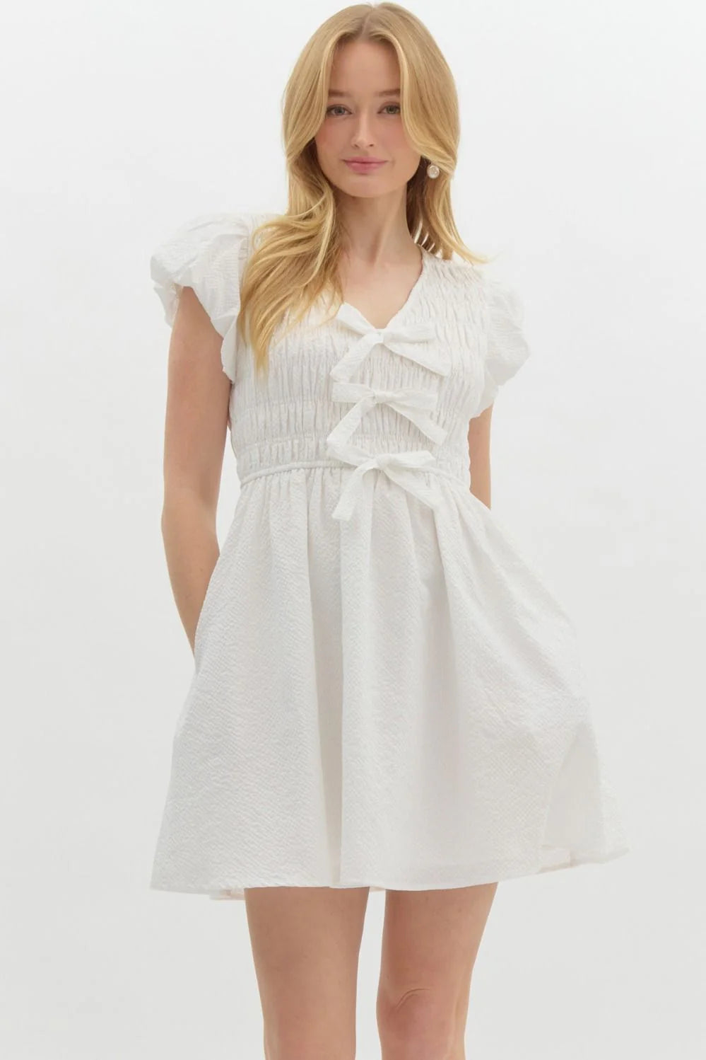 Catherine Mini Dress in Off White