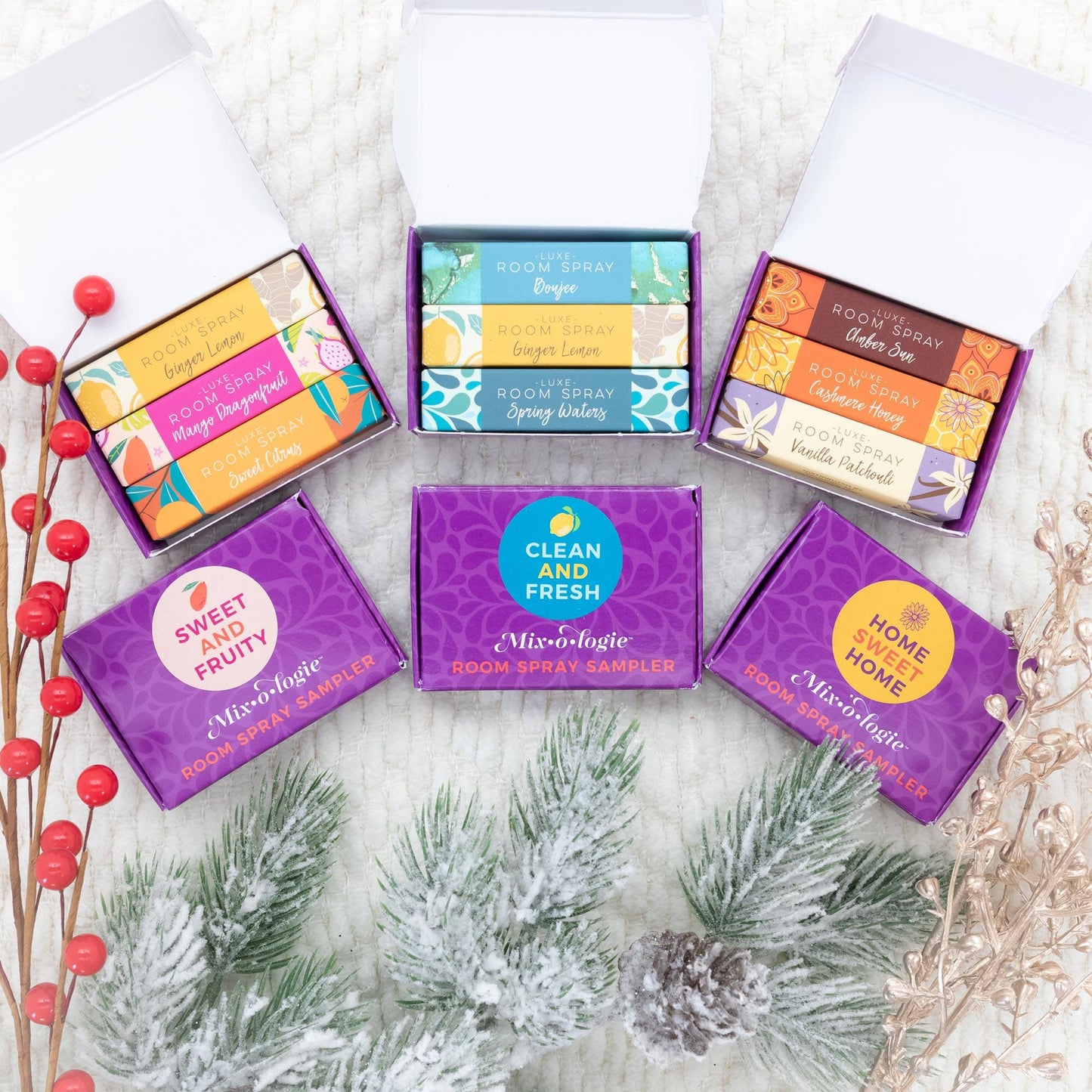 Mini Room Spray Sampler Pack of 3: Clean & Fresh
