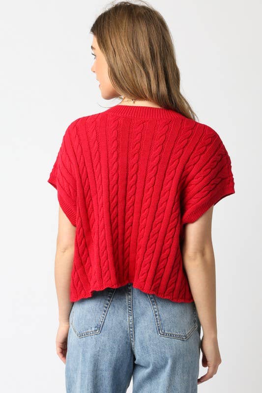 Alina Sweater Vest Top: Burgundy / Contemporary / M
